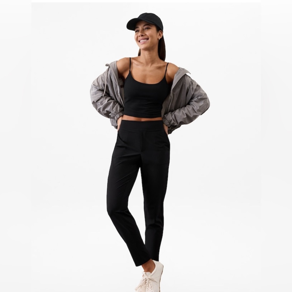 Athleta Brooklyn Mid Rise Black Ankle Pants - Size 10 Tall